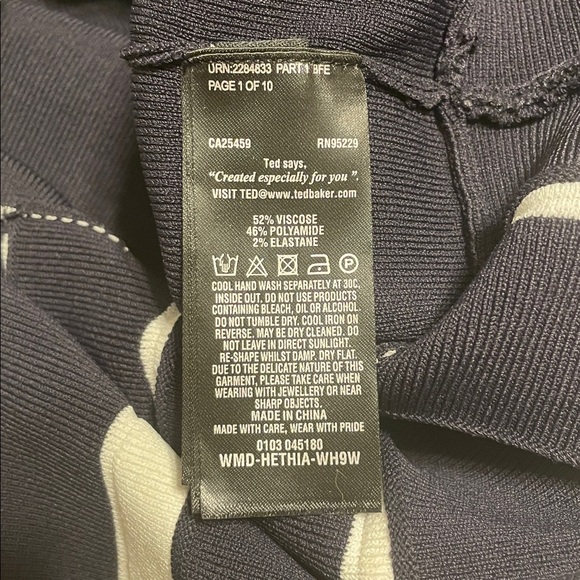 Ted Baker Hethia Pleated Knit Dress Navy - Picture 3 of 9